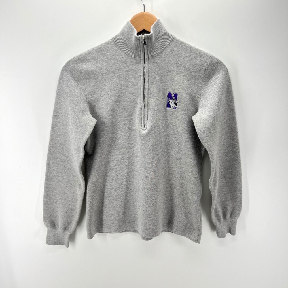 RLX Ralph Lauren Northwestern Wildcats 1/4 Zip Sweatshirt *Size M Cotton Gray